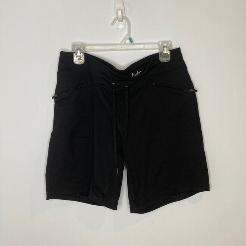 HYBA Women Black Bermuda Athletic Shorts Size Large